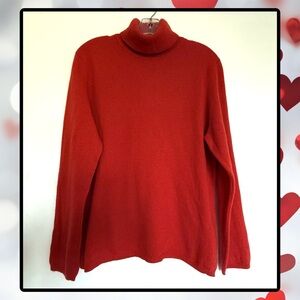 CASHMERE CHARTER CLUB Red 100% 2-ply Cashmere Turtleneck Sweater